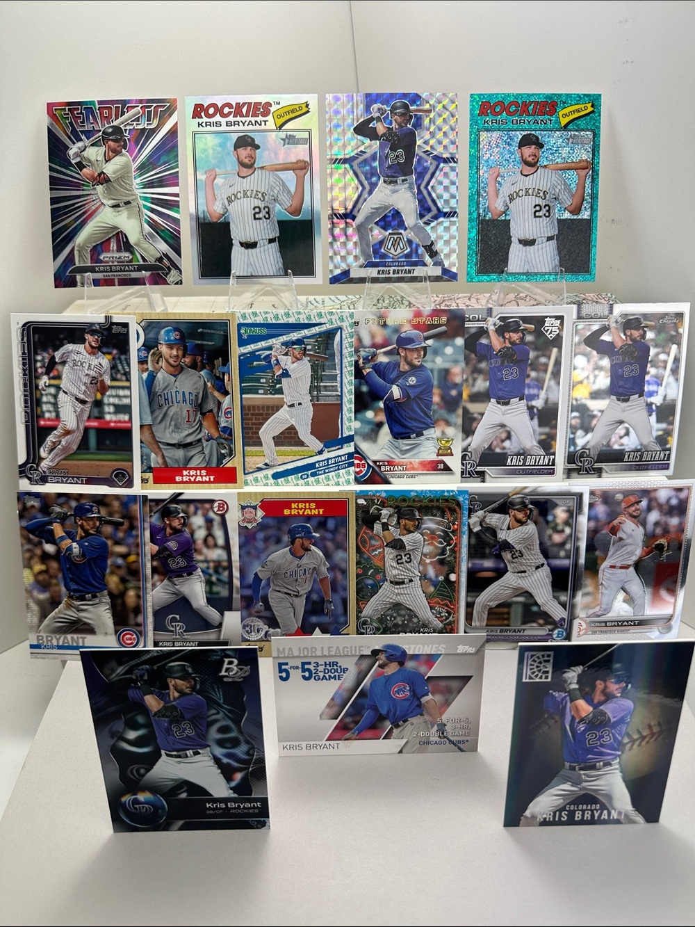 Kris Bryant lot of 19 (Cubs, Giants, Rockies)